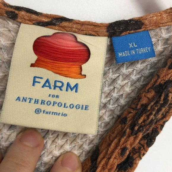 Farm Rio for Anthropologie Alyse brown black midi dress XL - Picture 5 of 16